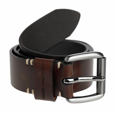 Brown roller buckle belt