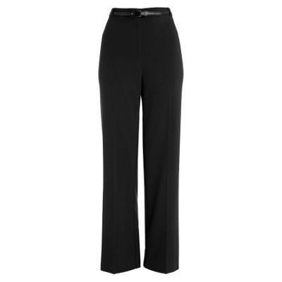 Black slim belted trousers