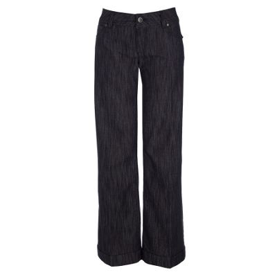 Dark blue belted kickflare jeans