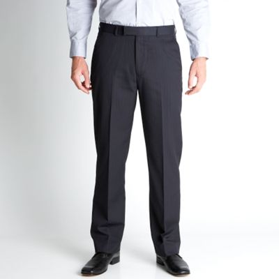 Navy Pinstripe Trousers