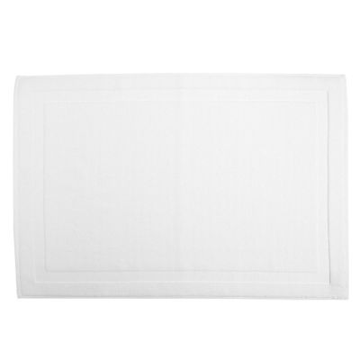 White towelling bath mat