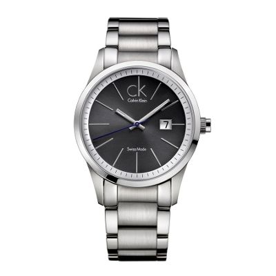 Mens round silver dial with stainless steel