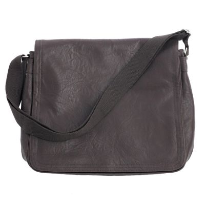 Brown leather effect despatch bag
