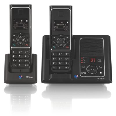 Black verve 450 twin dect telephone