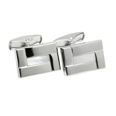 J by Jasper Conran Grey plait band square cufflinks