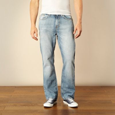 Light blue Fairtrade cotton bleach wash regular fit jeans