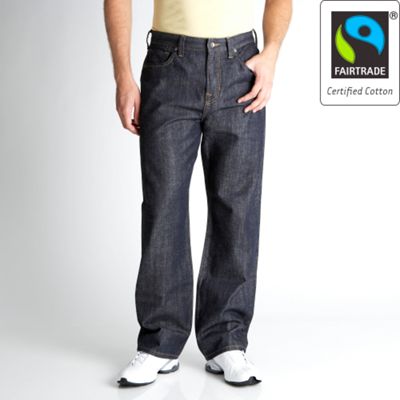 Dark blue Fairtrade cotton rinse wash regular fit jeans
