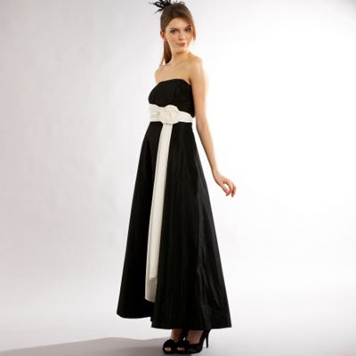 Debut Black and ivory rose sash ball gown product image