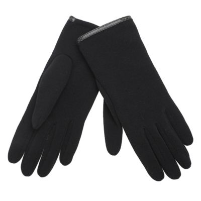 Black fabric glove with PU trim