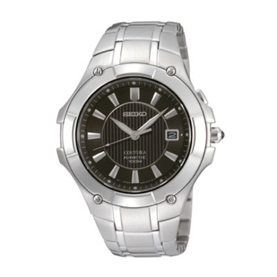 Mens silver Coutura kinetic round black