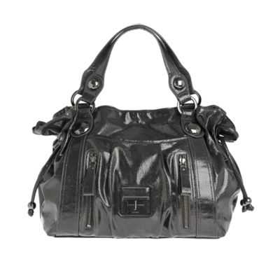 Jasper Conran Dark grey 'Gemma' patent tote bag
