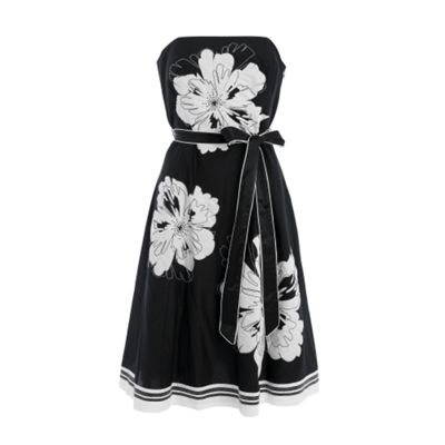 Black silk blend applique prom dress