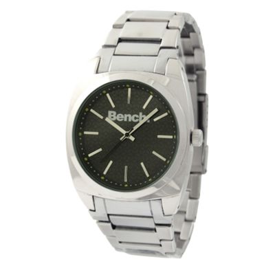 Mens three hand quartz analogue black dial,