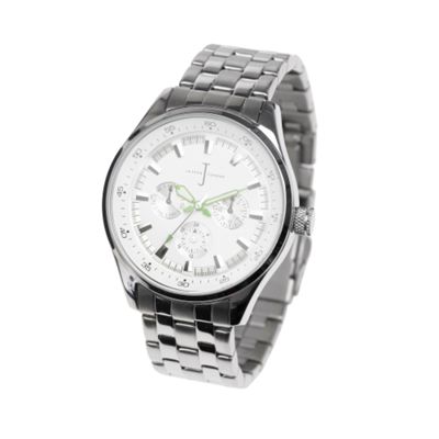 Mens silver coloured bracelet watch with