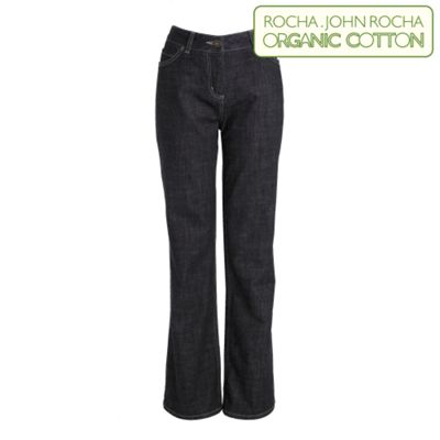 Dark blue organic boot cut jeans