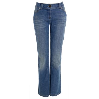 Petite indigo organic wide leg jeans