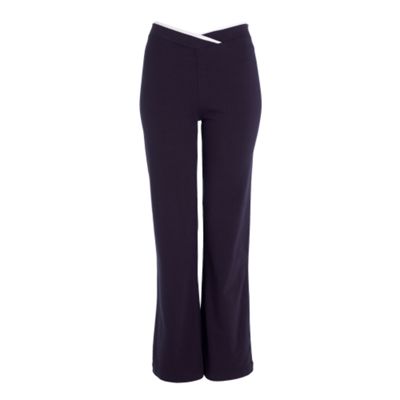 Maine New England Navy piped detail cotton lycra pant