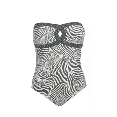 Beach by Melissa Odabash Khaki zebra print swimsuit
