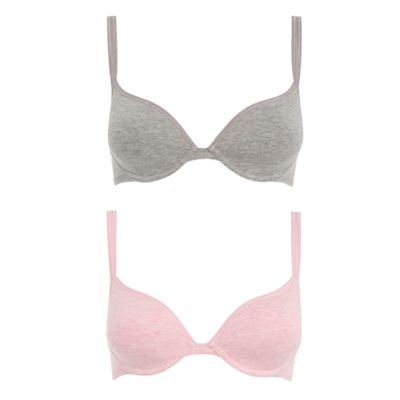 Pack of two pink and grey t-shirt bras