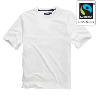 White Fairtrade cotton crew neck t-shirt