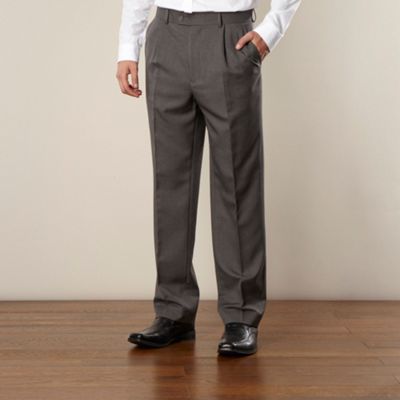 Grey Pleated Trousers