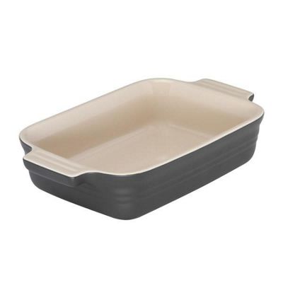 Black 19cm rectangular stoneware dish