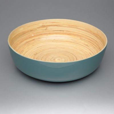 Teal gloss bamboo large bowl