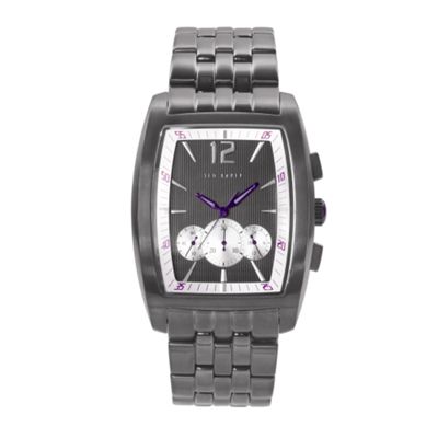 Ted Baker Mens black plated bracelet strap watch