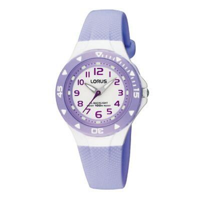 Lorus Kids lilac polyurethane starp watch with