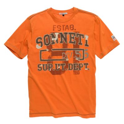Orange applique printed t-shirt