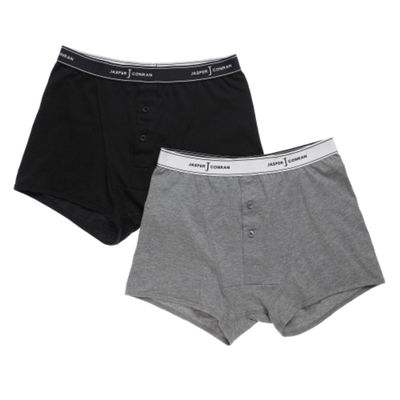 Pack Of Two Grey  and  Black Boxer Shorts
