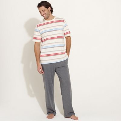 Red stripe t-shirt and jersey lounge pants