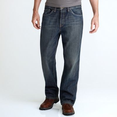 Blue dirty denim regular fit jeans
