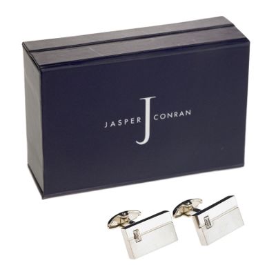 J by Jasper Conran Grey matt and shiny contrast design cufflinks