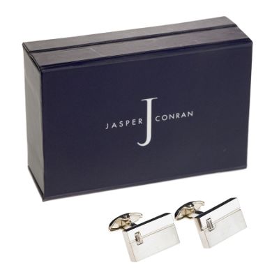 J by Jasper Conran Grey matt and shiny contrast design cufflinks