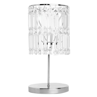 Clear crystal drop table lamp