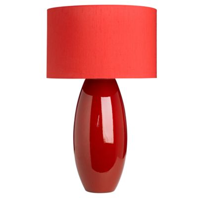 Red bullet style table lamp