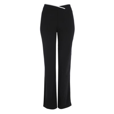 Maine New England Black piped detail cotton elastane trouser