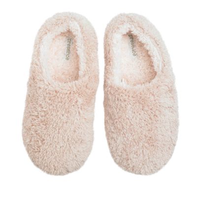Beige soft fluffy slippers
