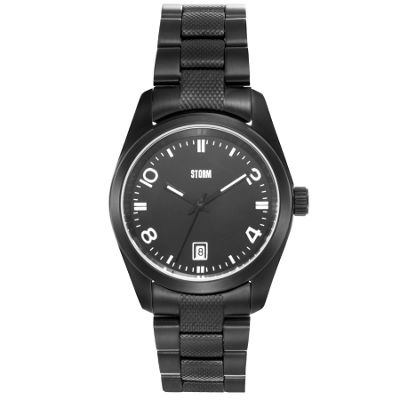 Mens black dial watch with date function