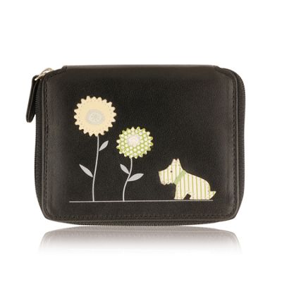 Black &39Camber Sands&39 zip around coins purse