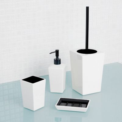 White ceramic bathroom accessories