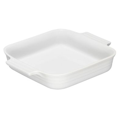 Pure white stoneware 23cm square dish