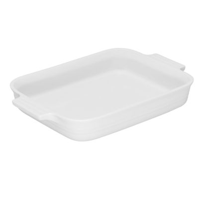 Pure white stoneware 32cm rectangular dish