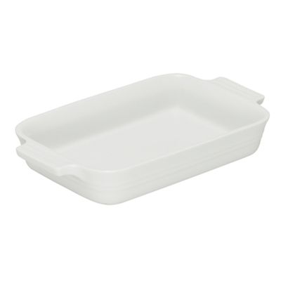 Pure white stoneware 26cm rectangular dish