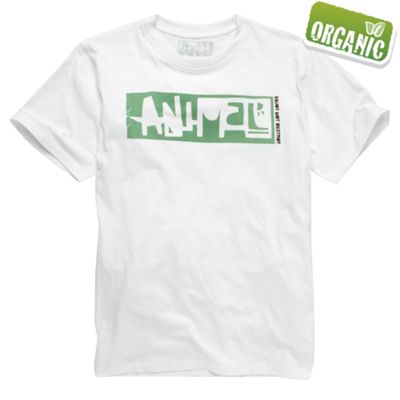 White organic graffiti logo t-shirt