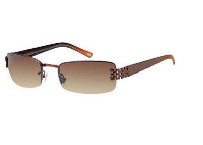 Brown small rimless sunglasses
