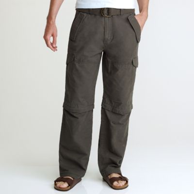 Grey zip off flap cargo pants