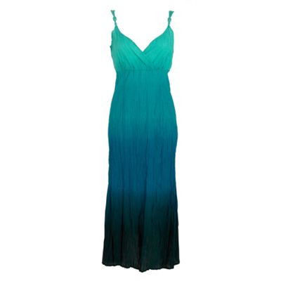 Casual Collection Turquoise dip dye maxi dress