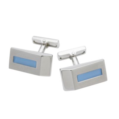 Osborne Blue cat eye insert wedge cufflinks